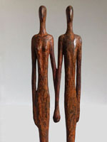 bronzen beeld, liefde, twee mensfiguren, man en vrouw, kunst als huwelijkscadeau