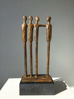 bronzen beeldjes, zakelijke sculptuur in brons, Samen, door beeldhouwer Ragonda IJtsma