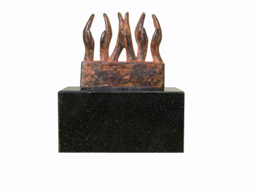 Miniatuur kunst cadeau, bronzen beeldje applaus, kunstgeschenken onder 500 euro
